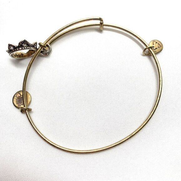Alex and Ani Crown Charm Bracelet - Gold Finish Expands 2"- 3.5" - Picture 3 of 4